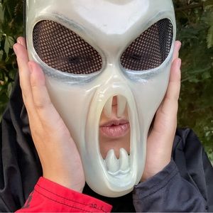 White long face Ghost black hooded pullover adult teen mask halloween costume